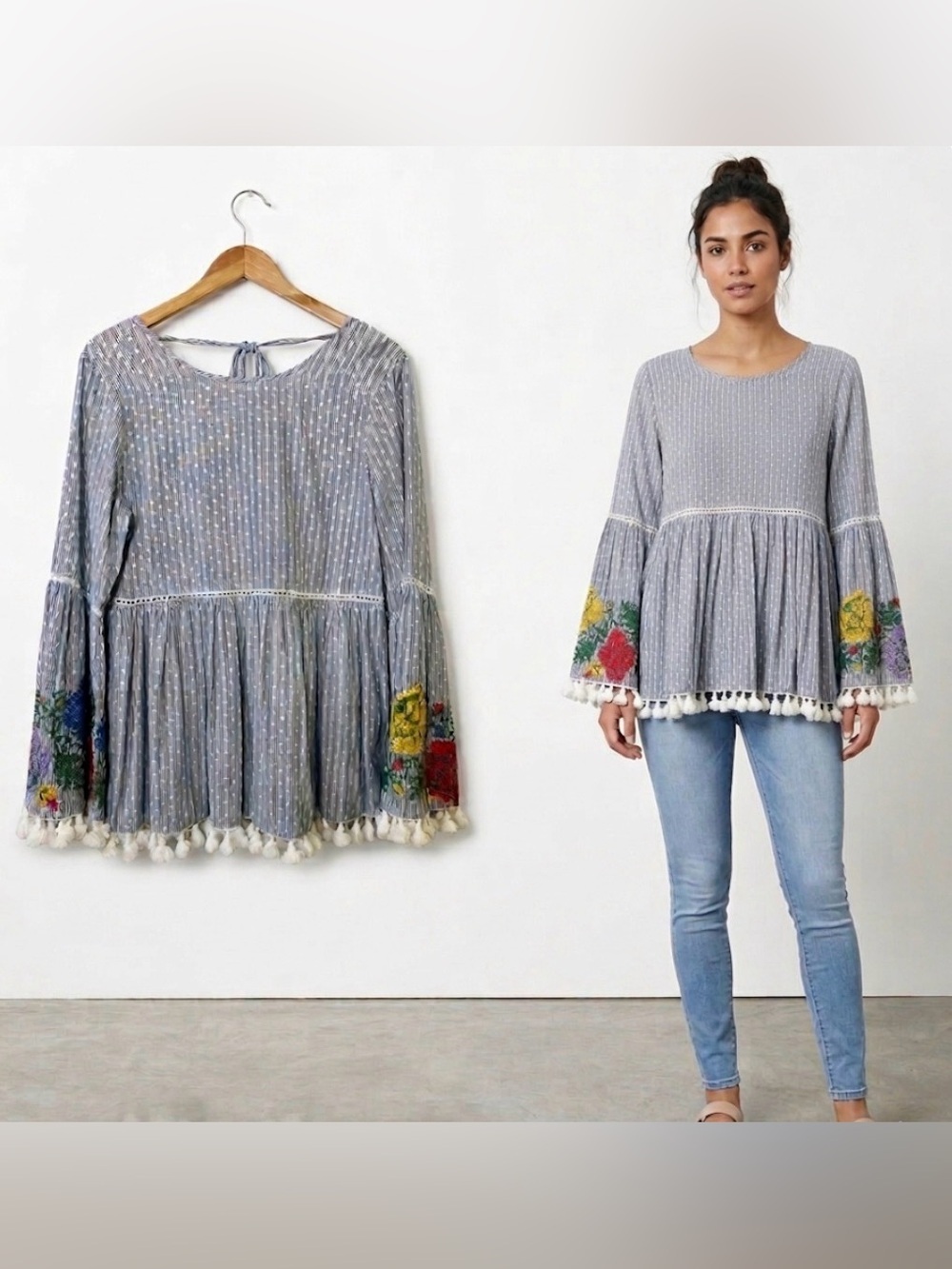 NWT Glamorous Top Blouse Embroidery